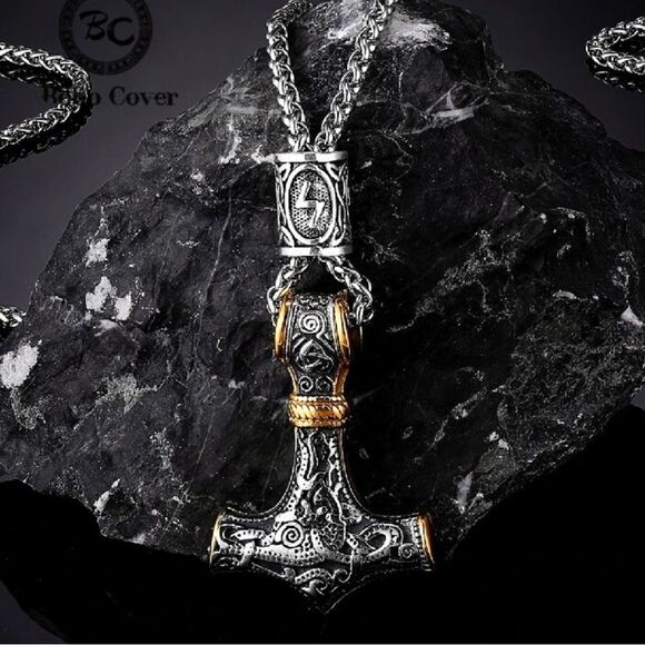 VIKING, NORSE THOR HAMMER NECKLACE - Picture 1 of 4
